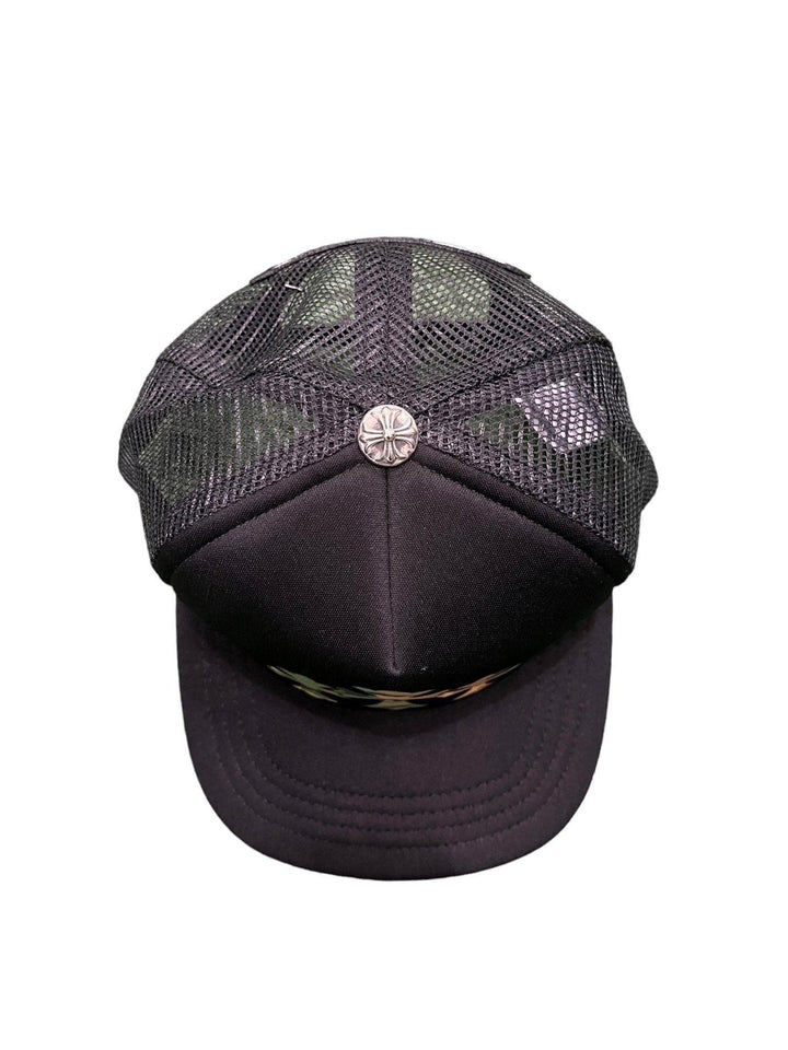 Chrome Hearts King Taco Camo Cross Trucker Hat Black