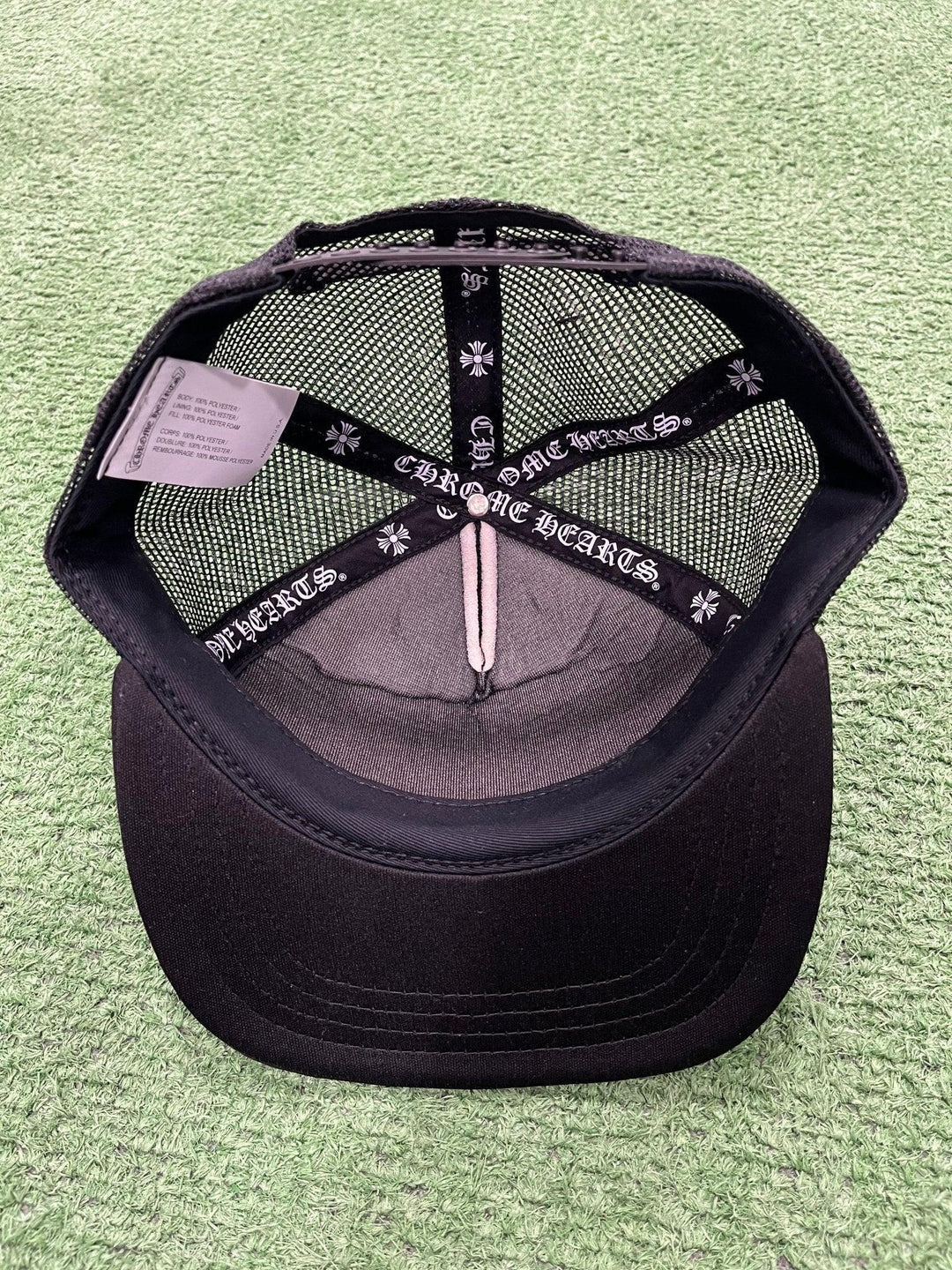 Chrome Hearts King Taco Camo Cross Trucker Hat Black