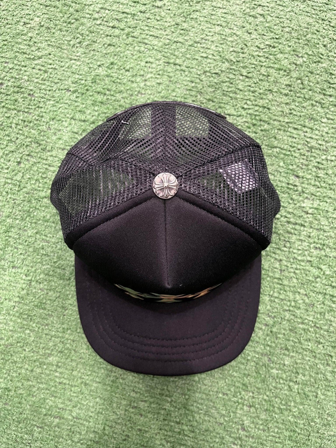 Chrome Hearts King Taco Camo Cross Trucker Hat Black