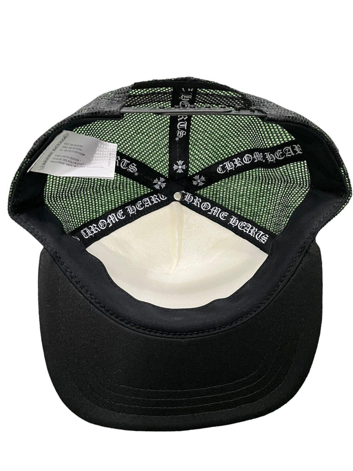 Chrome Hearts King Taco Camo Cross Trucker Hat Black / White