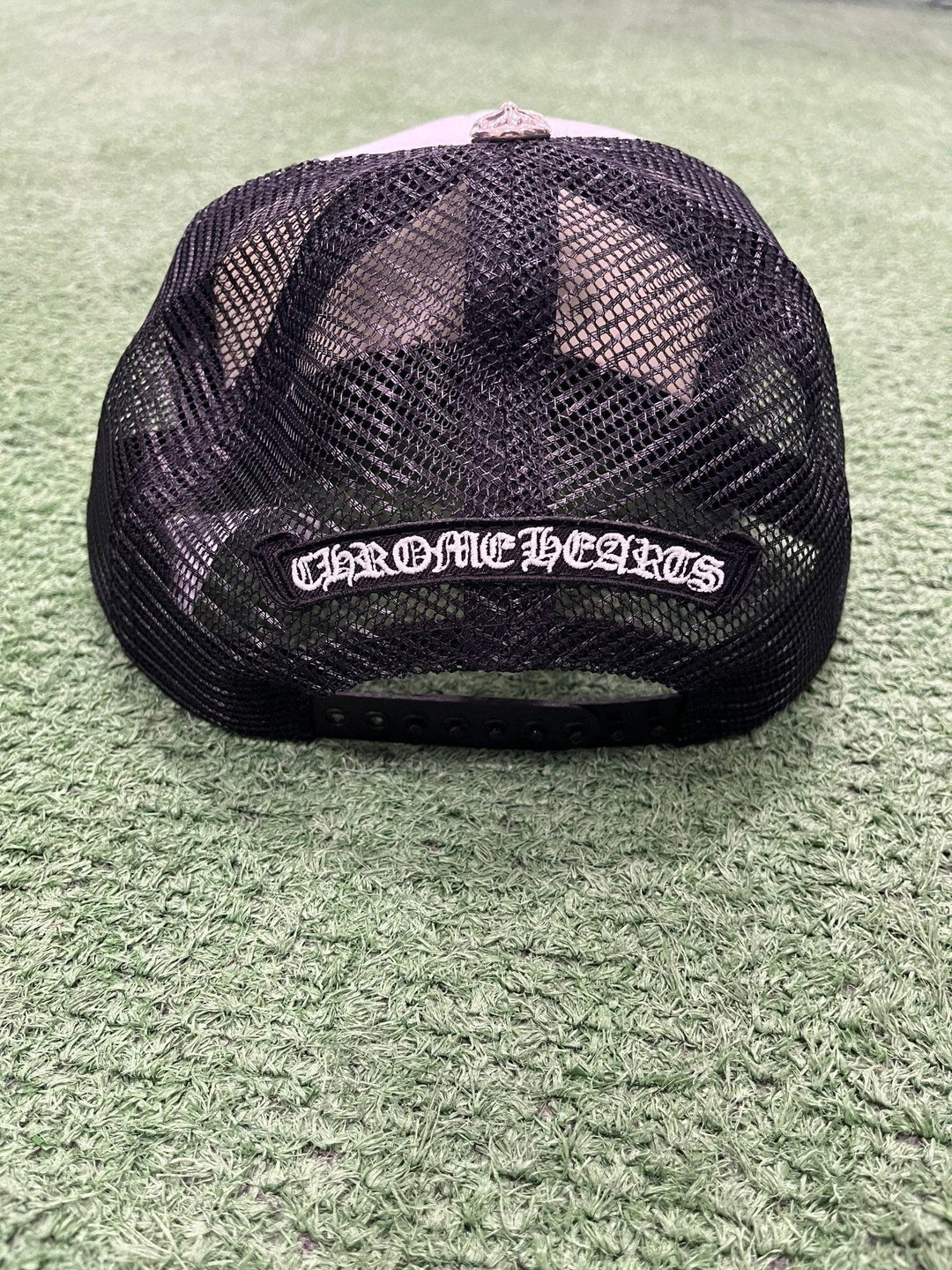 Chrome Hearts King Taco Camo Cross Trucker Hat Black / White