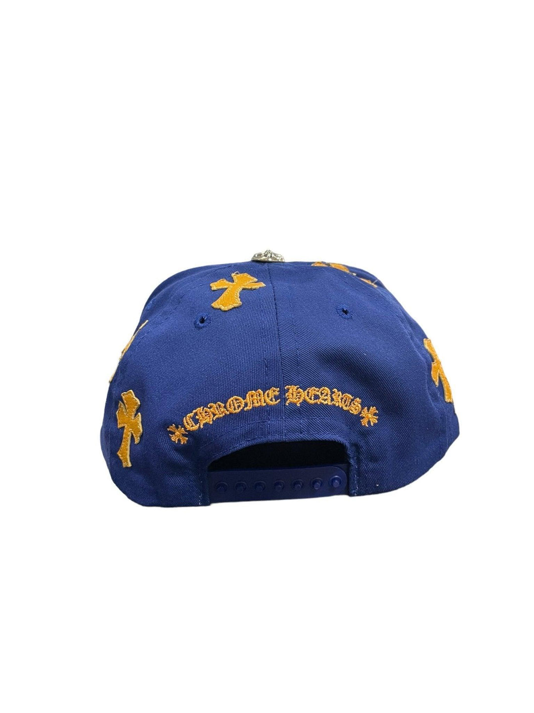 Chrome Hearts Leather Patches Snapback Hat Blue / Yellow