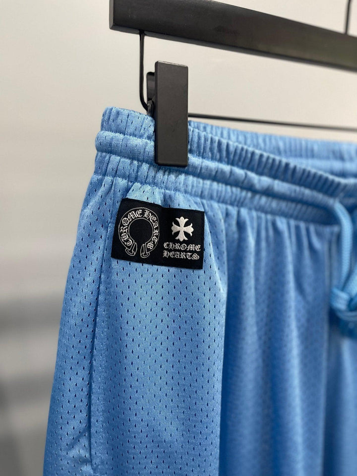 Chrome Hearts Sports Mesh Varsity Shorts Blue