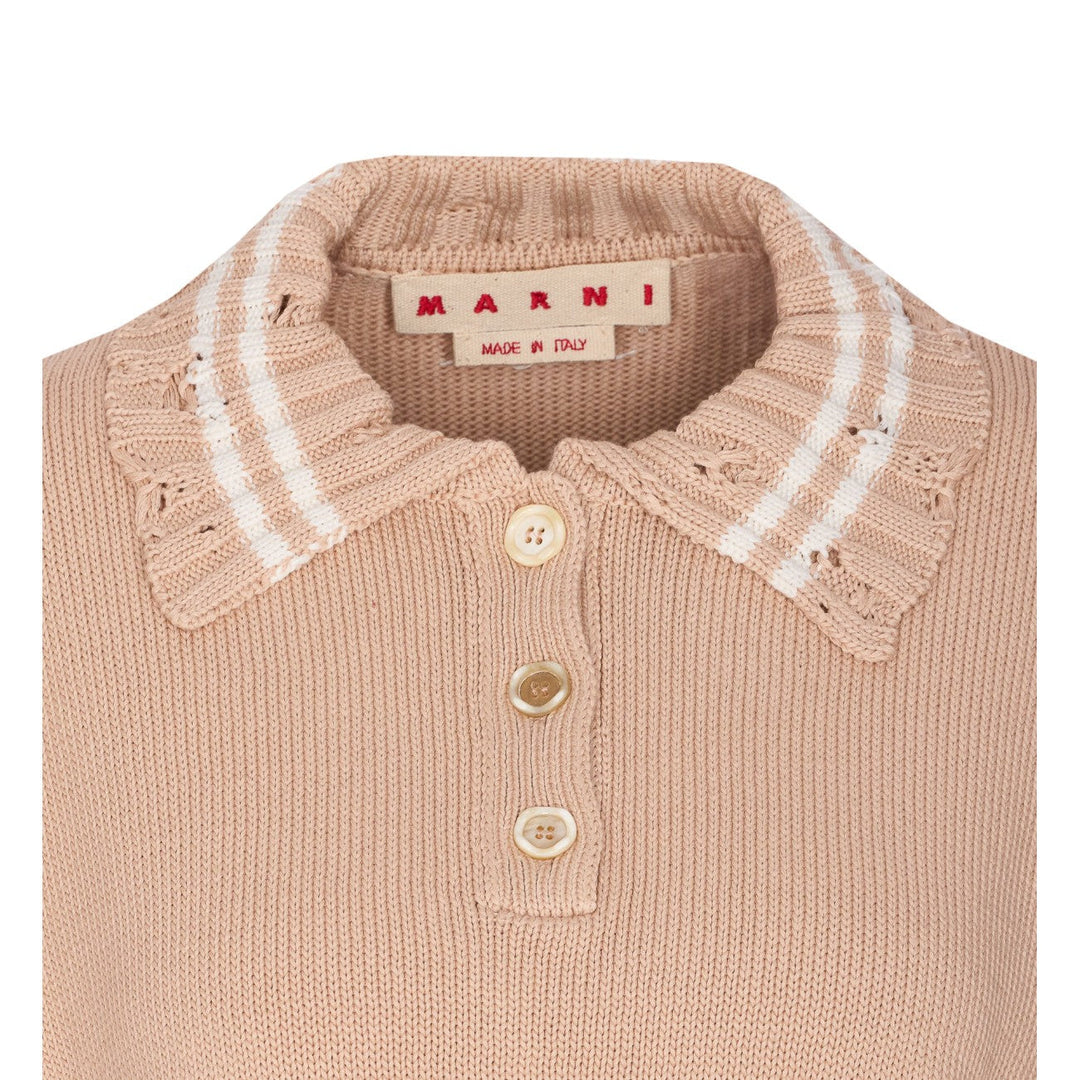 Marni Women Cotton Polo Shirt With Marni Symbol Embroidery