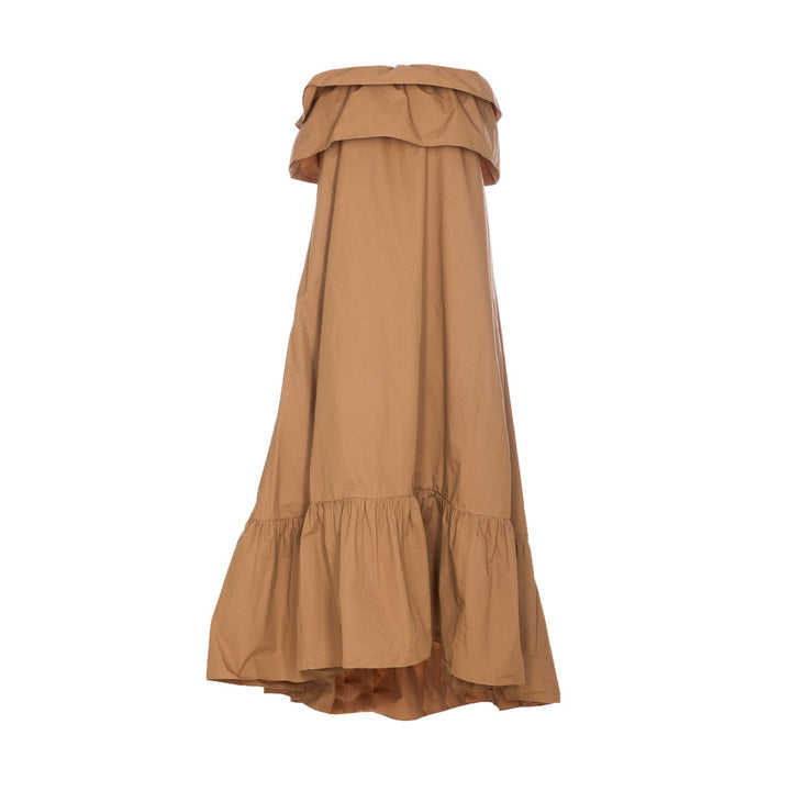 Saint Laurent Women Cotton Twill Ruffled Dress