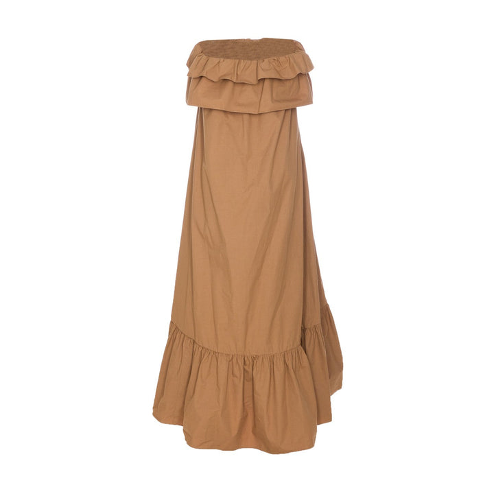 Saint Laurent Women Cotton Twill Ruffled Dress