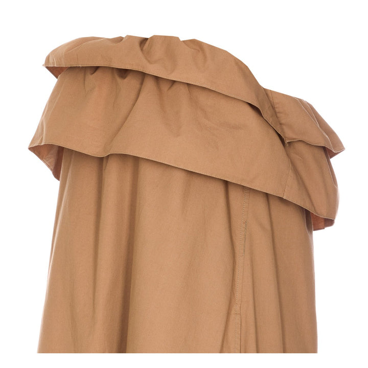 Saint Laurent Women Cotton Twill Ruffled Dress