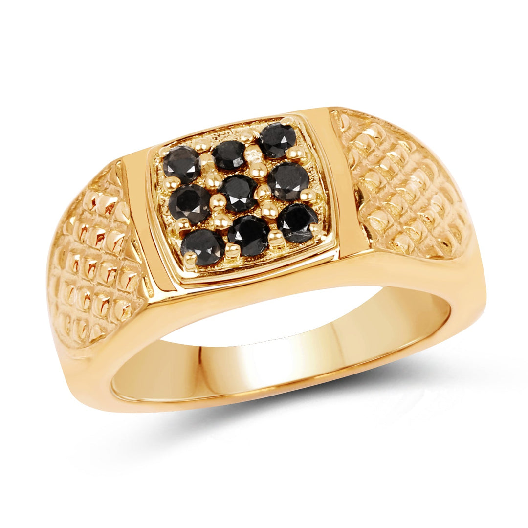0.40 Carat Genuine Black Diamond .925 Sterling Silver Ring