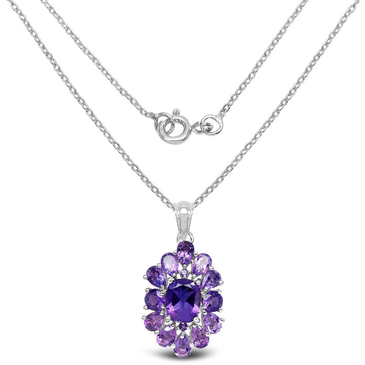 7.24 Carat Genuine Amethyst .925 Sterling Silver Pendant