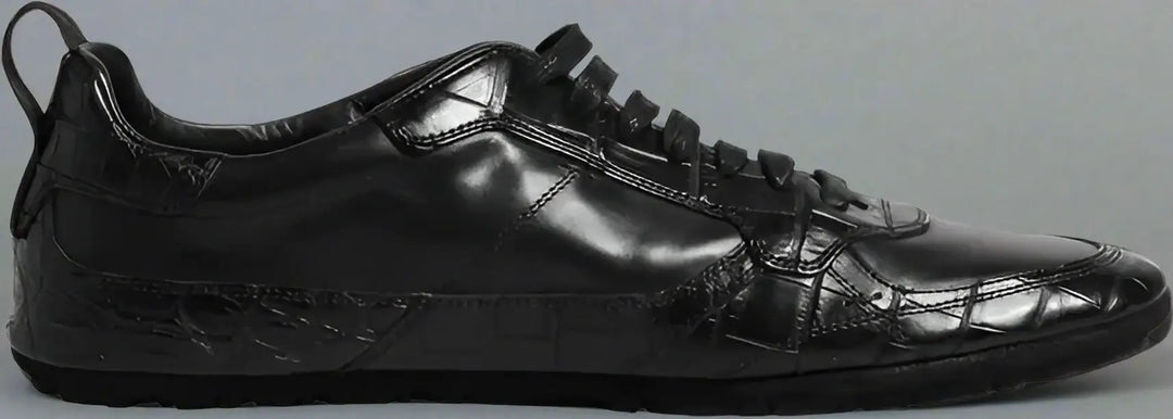 Dolce & Gabbana men's Black Exotic Leather Low Top Sneakers Shoes