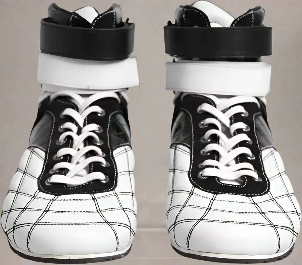 Dolce & Gabbana Black White Leather High Top Sneakers Shoes