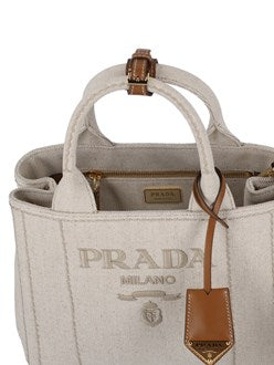 Prada Women Small Logo Tote Bag