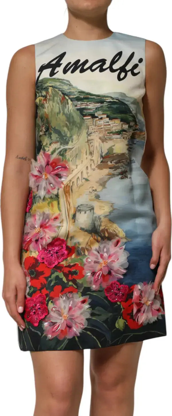 DOLCE & GABBANA Multicolor Crystal Embellished Mini Dress