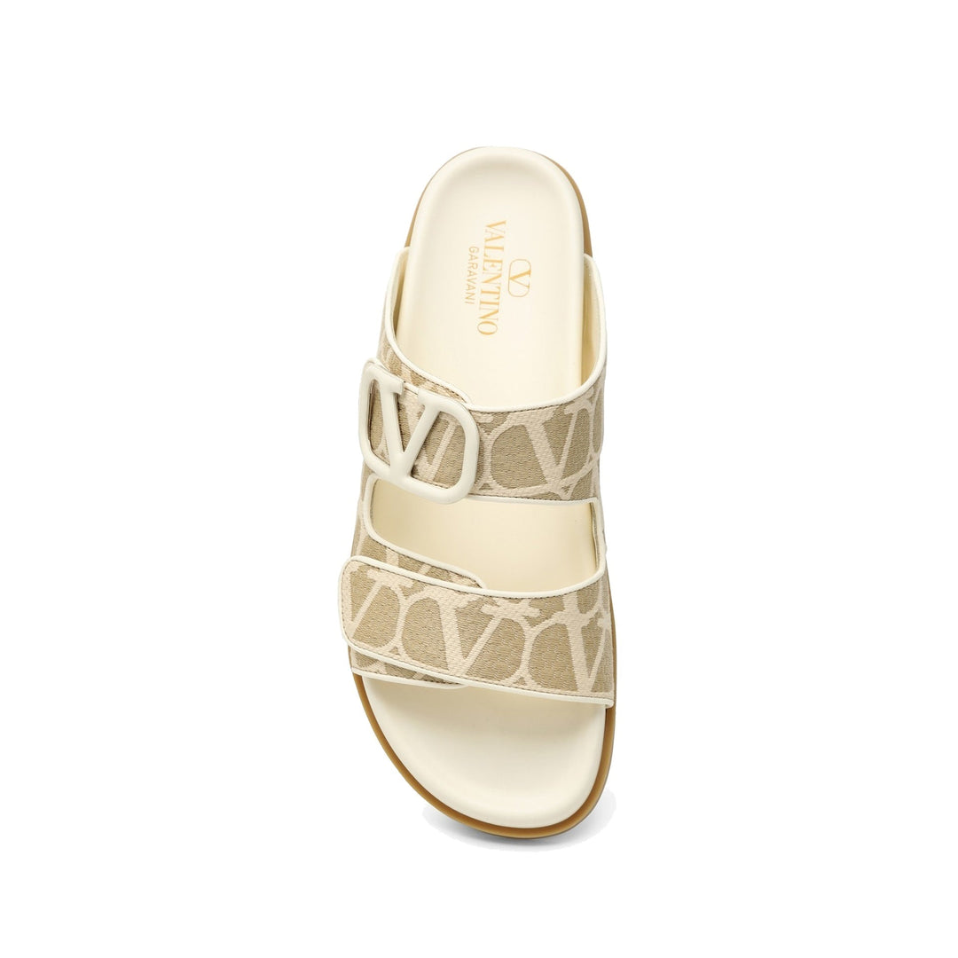 Valentino Garavani Toile Iconographe Flat Sandals Women