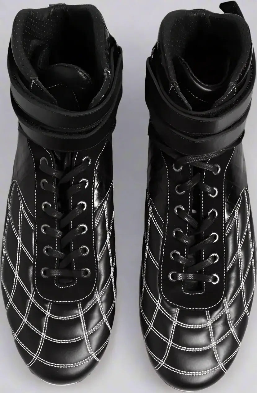 Dolce & Gabbana men's exotic skin Black Quilted Leather Lace Up Sneakers Shoes