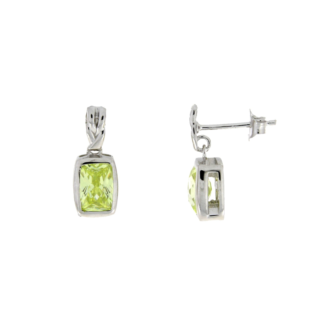Cubic Zirconium Dangle Earrings Sterling Silver