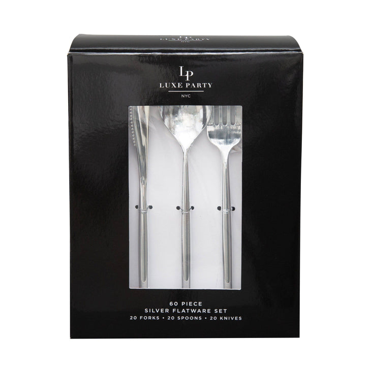 Matrix Silver Plastic Cutlery Set | 60 Pieces