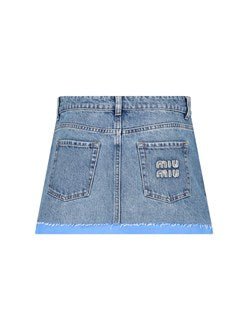 Miu Miu Women Denim Mini Skirt