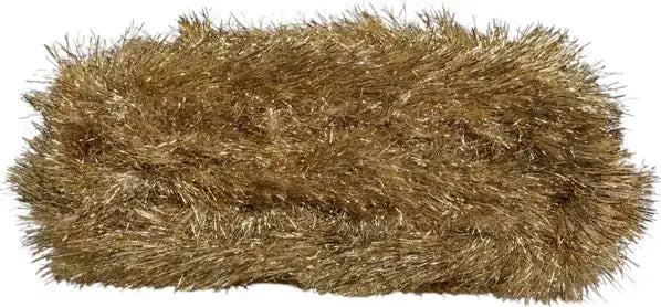 Gold metallic brush with bristle-like texture on a plain background