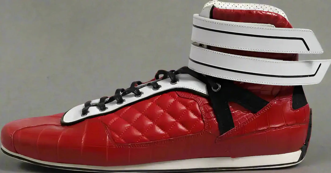 DOLCE & GABBANA Red Quilted Leather Lace Up Sneakers Shoes