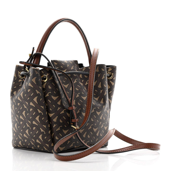 Burberry E-canvas Monogram TB Bucket Bag Bridle