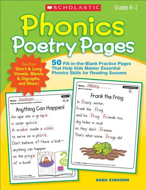 Phonics Poetry Pages: 50 Fill-In-The-Blank Practice Pages That Help Kids Master Essential Phonics Skills for Reading Success - Paperback