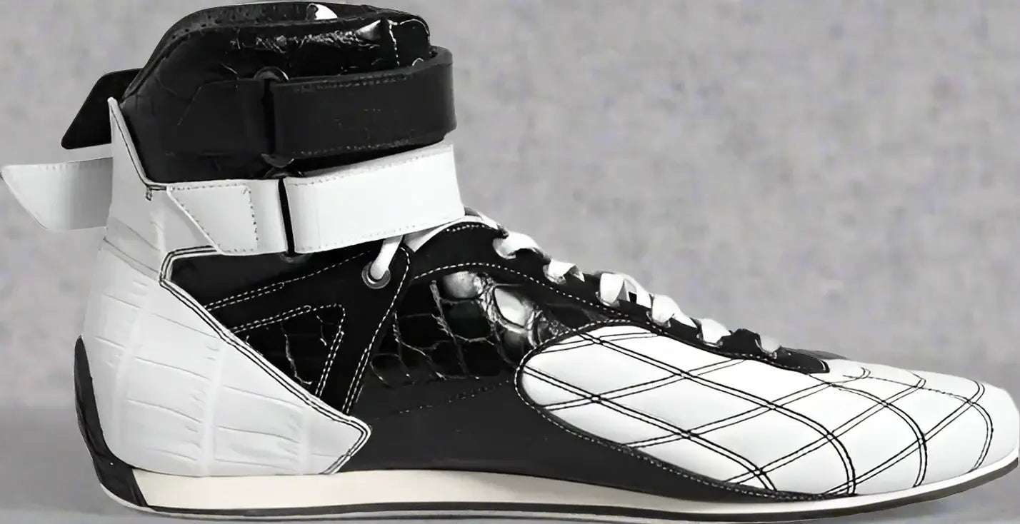 【VIP価格】DOLCE & GABBANA Black White Leather High Tops Dolce & Gabbana Women's Black & White Canvas & Leather High