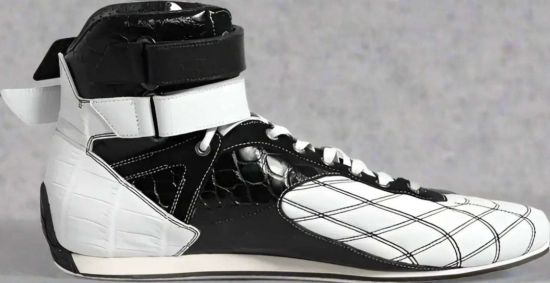 Dolce & Gabbana Black White Leather High Top Sneakers Shoes