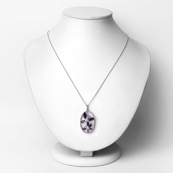 2.12 Carat Genuine Amethyst .925 Sterling Silver Pendant