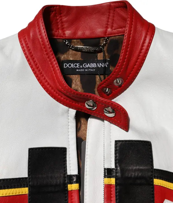 Dolce & Gabbana jacket with red collar and white background