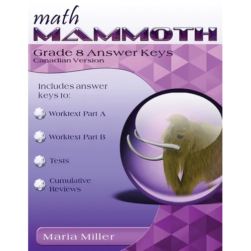 Math Mammoth Grade 8 Answer Keys, Canadian Version - Paperback