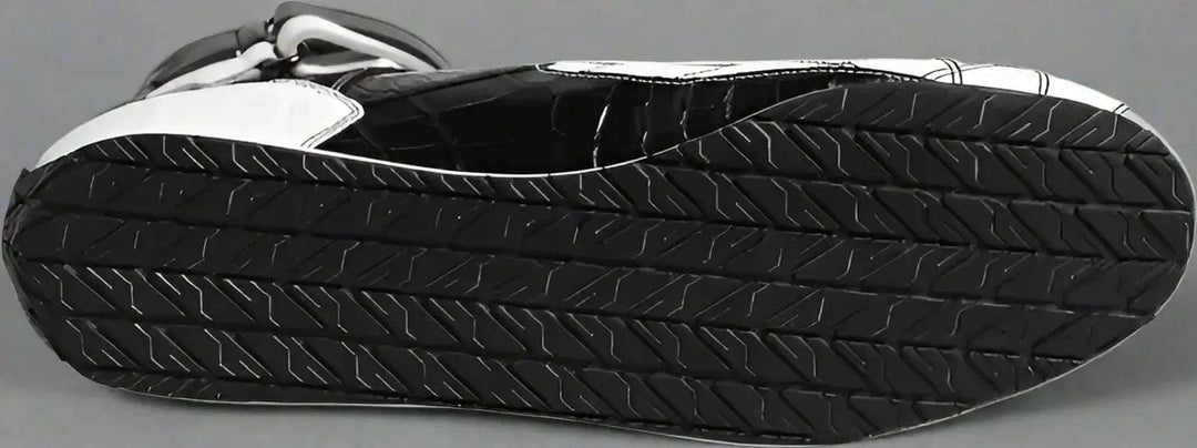 Dolce & Gabbana Black White Leather High Top Sneakers Shoes