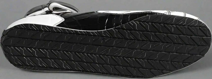 Dolce & Gabbana Black White Leather High Top Sneakers Shoes