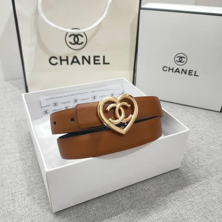 Chanel Calfskin CC Heart Coco In Love Women Belt &