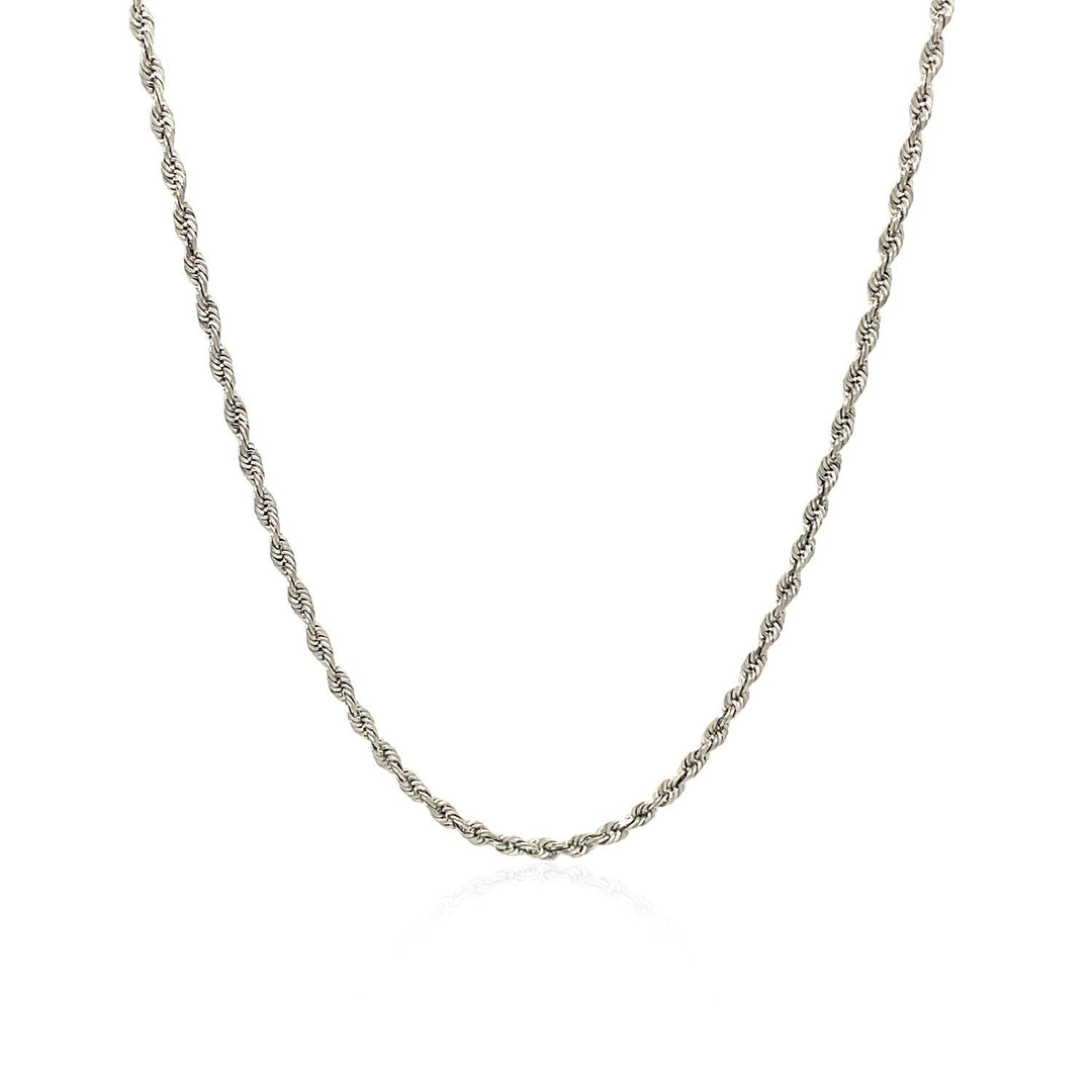 10k White Gold Solid Diamond Cut Rope Chain 1.5mm