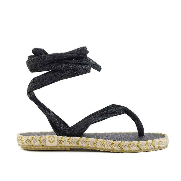 Nalho women's black calf strap open toe Sandals
