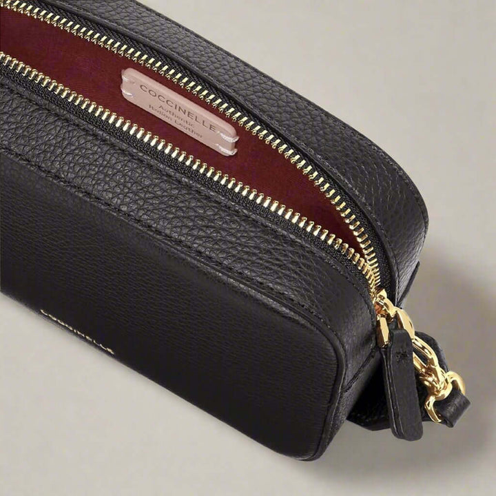 Coccinelle women's black leather Crossbody Bags
