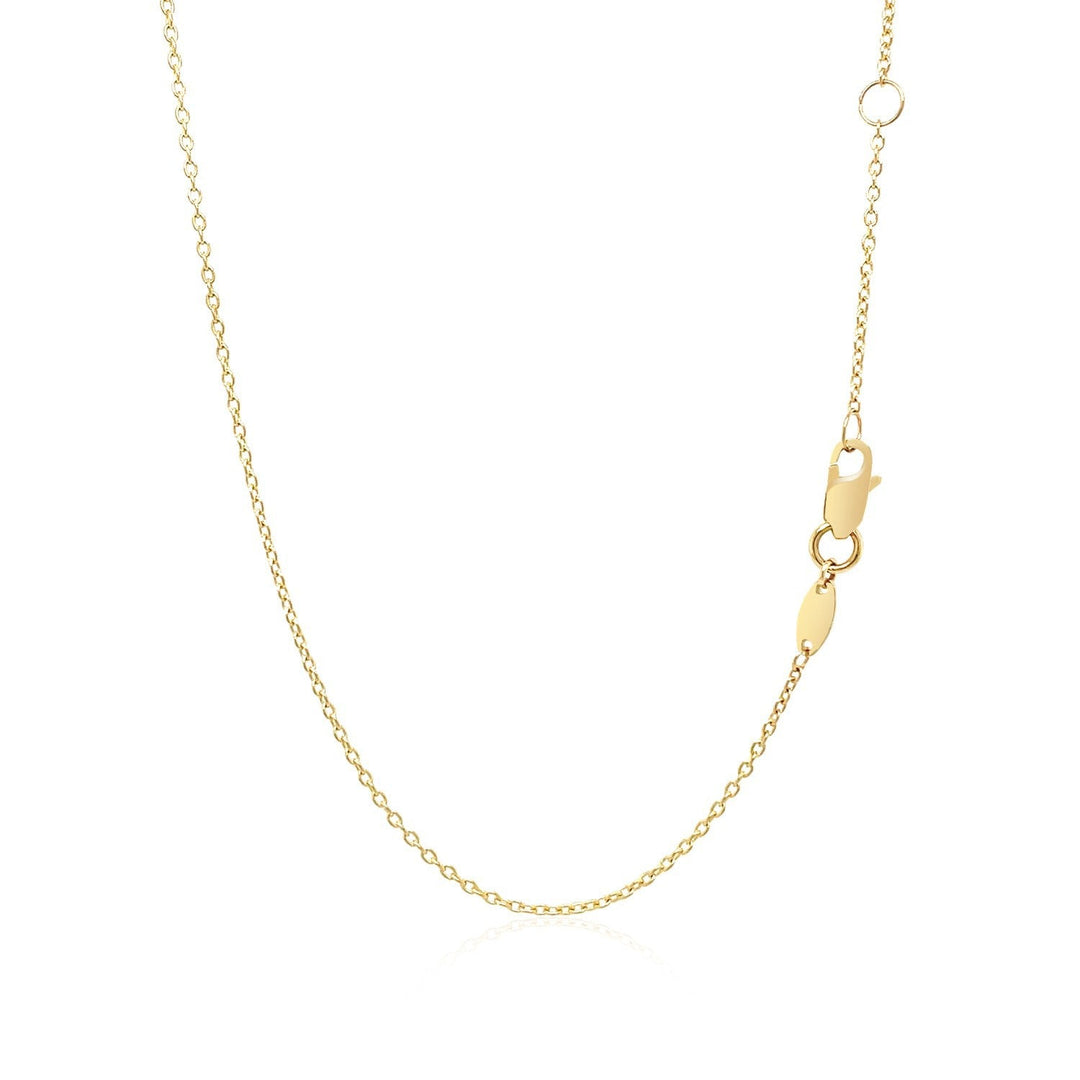 14k Yellow Gold Smooth Flat Horizontal Bar Style Necklace