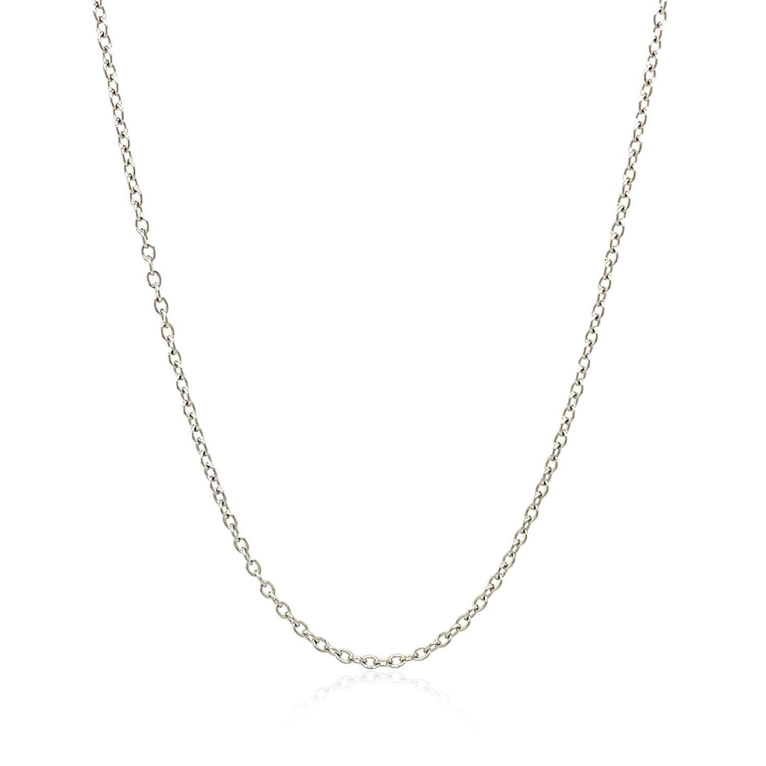 18k White Gold Round Cable Chain 1.5mm