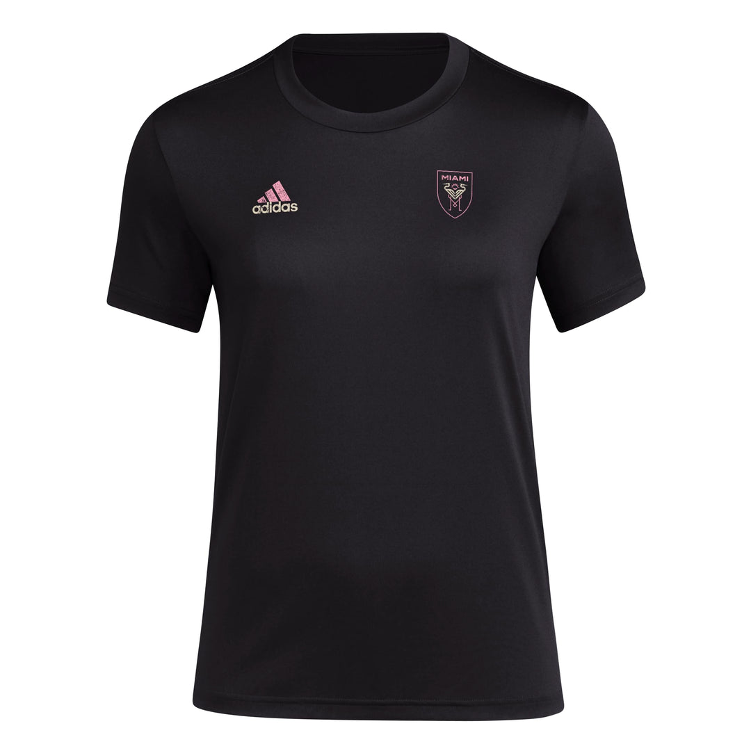 adidas Womens CF Short Sleeve Pre-Game T-Shirt Black/Club Inter De Futbol Miami XX-Large