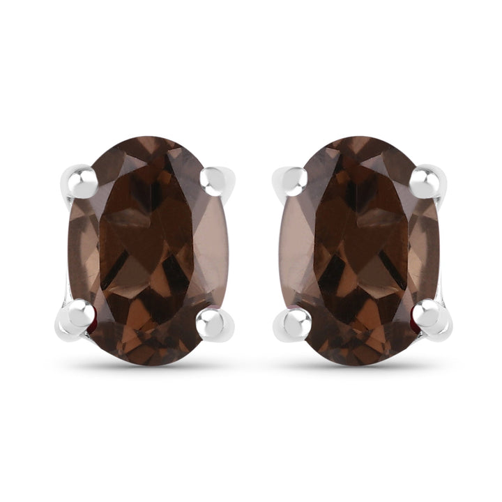 3.14 Carat Genuine Smoky Quartz .925 Sterling Silver Jewelry Set