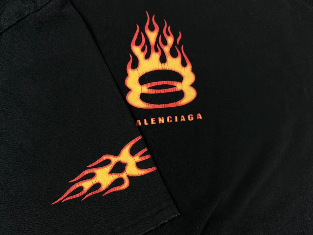 Balenciaga Burning Unity T-Shirt Oversized in black vintage jersey