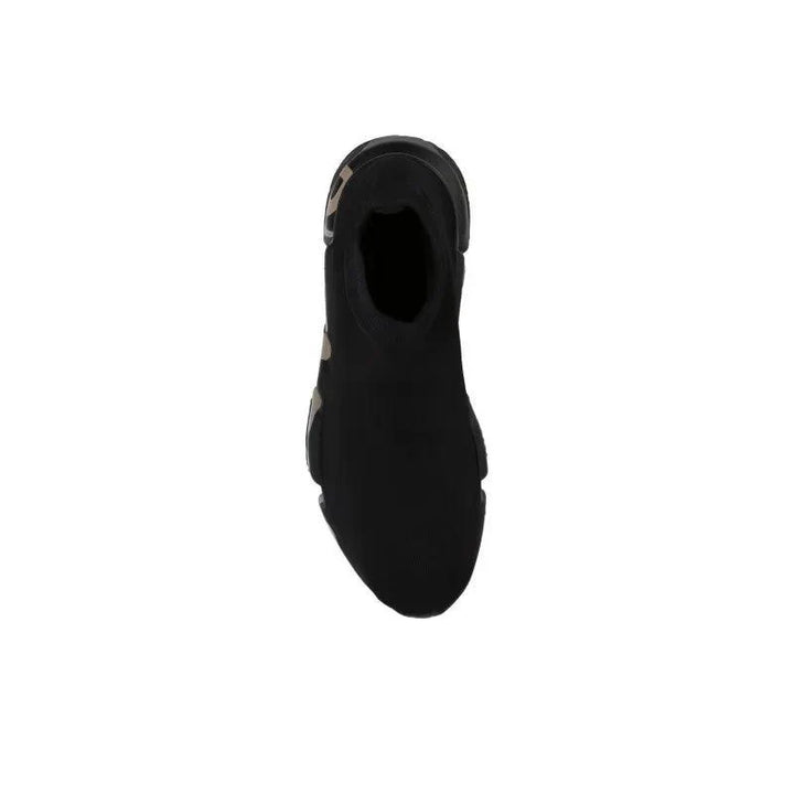 Balenciaga Speed Graffiti Trainers Black Dark Beige