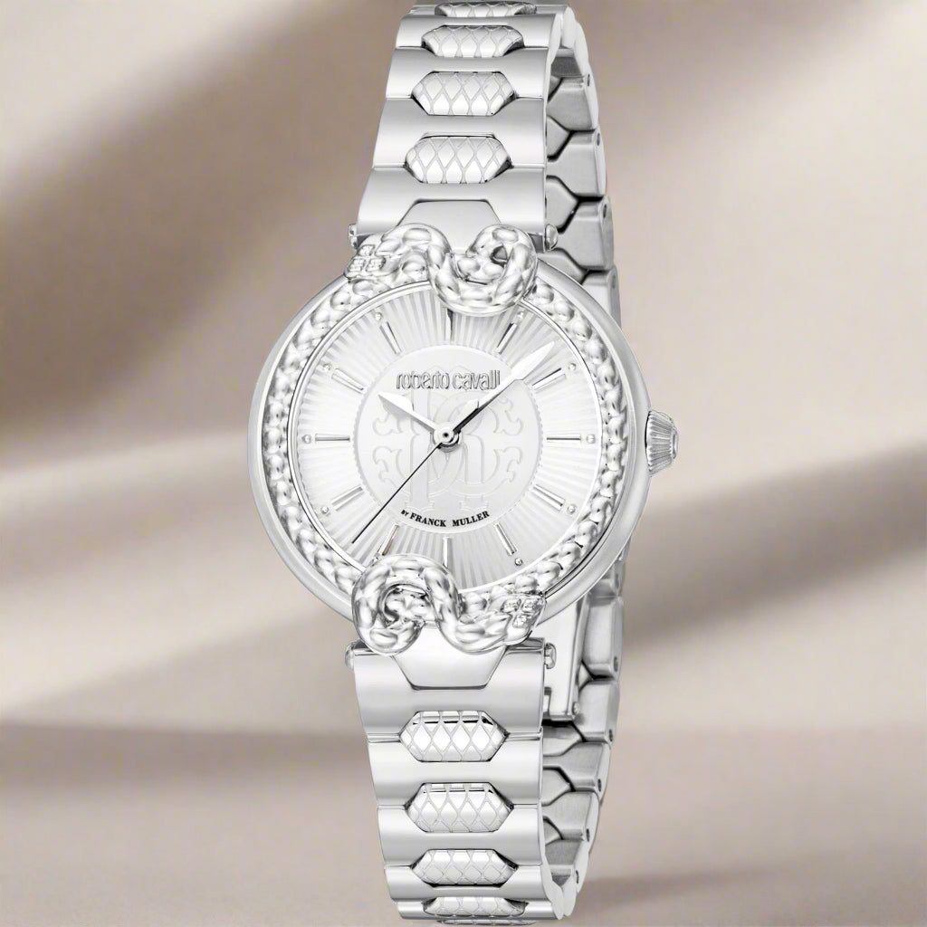Women's silver tone serpent watch