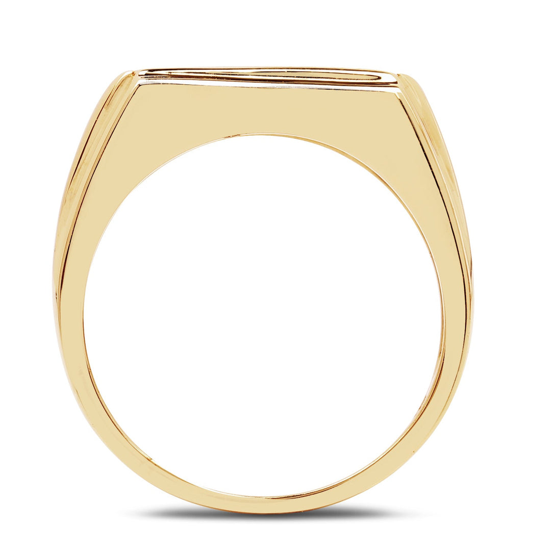 14K Yellow Gold Plated 0.25 Carat Genuine Blue Diamond .925 Sterling Silver Ring