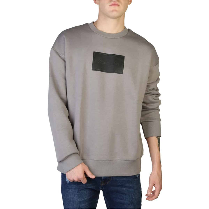 Calvin Klein men's grey Sweatshirt with front patch logo