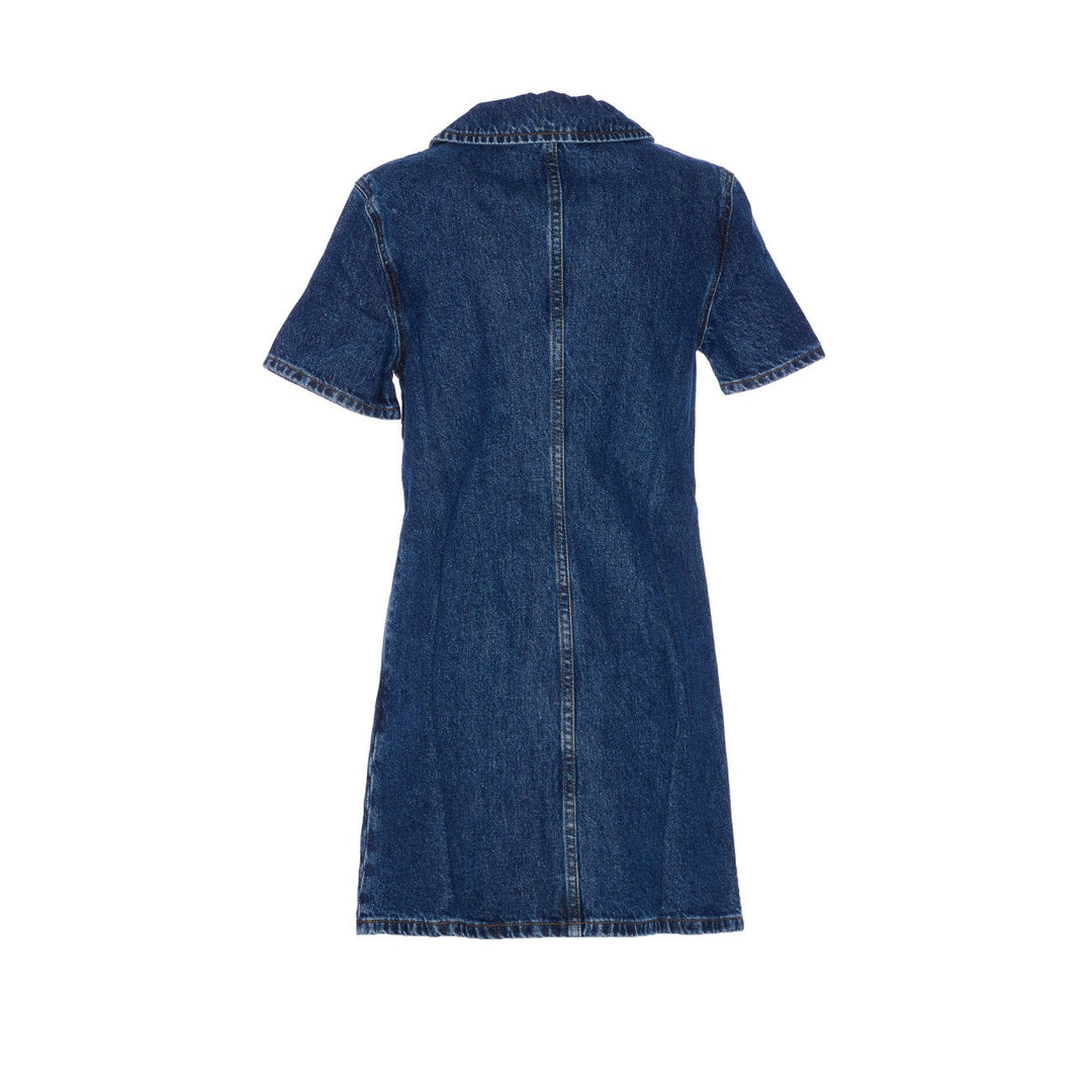 Self Portrait Women Denim Crystal Bow Mini Dress