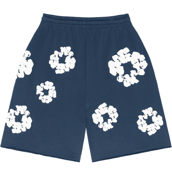 Denim Tears The Cotton Wreath Sweat Shorts Navy Blue