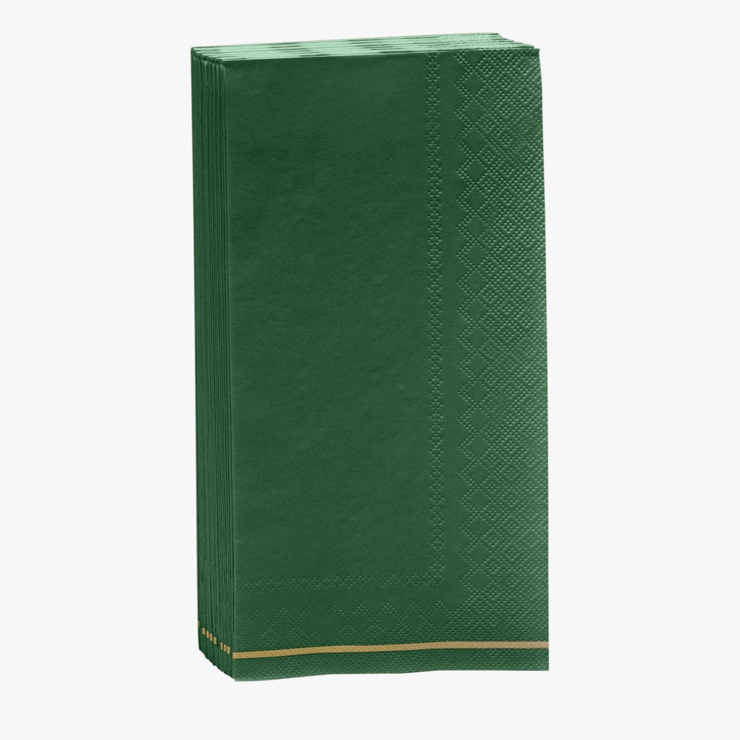 Emerald with Gold Stripe Paper Napkins - 3 available sizes