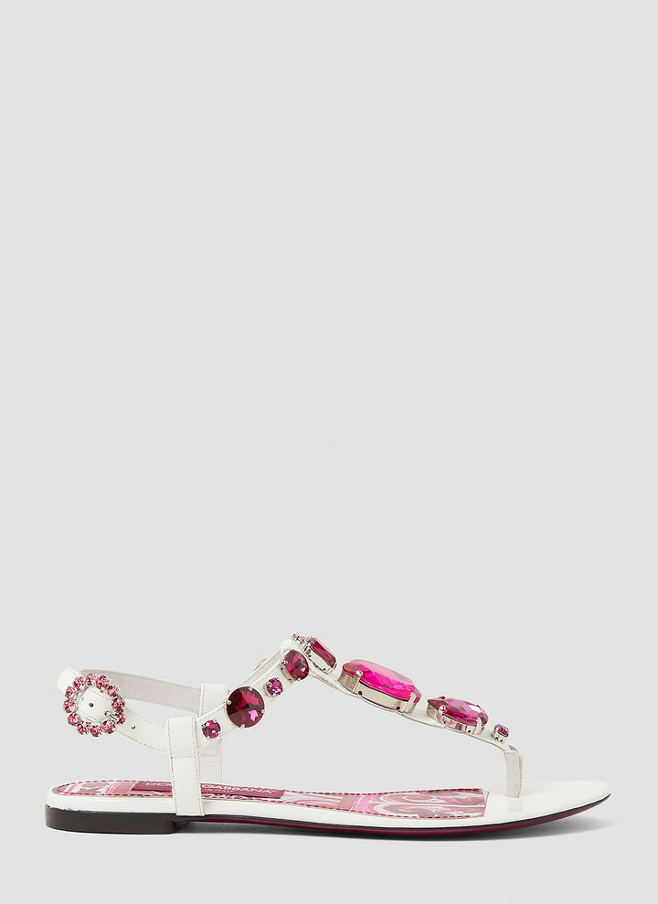 Dolce &amp; Gabbana Women Crystal Embellished Majolica Sandals